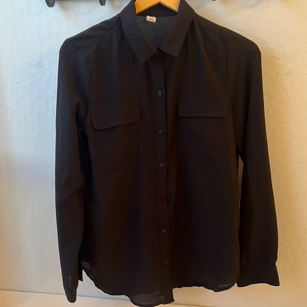 Old Navy Black Button Down Blouse